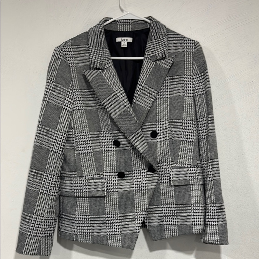 Express Gray Blazer with Classic Glen Plaid